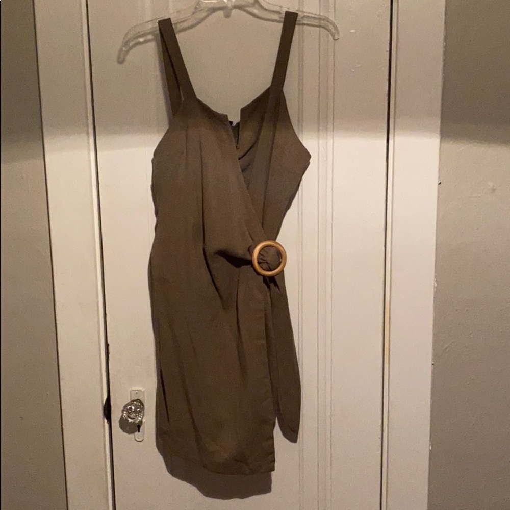 Olive Green Mini J.O.A. Wrap Dress